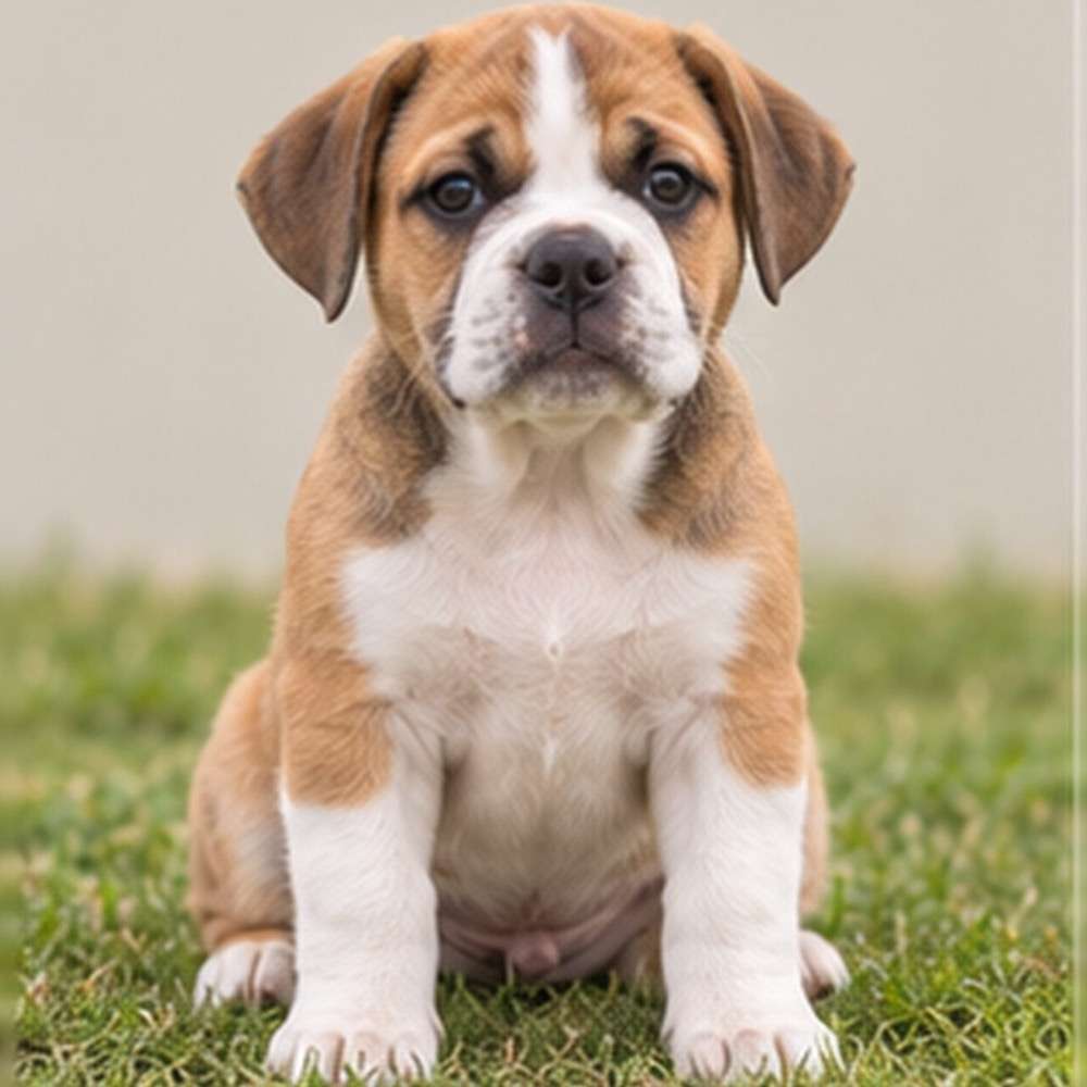 A sturdy dog with a smooth brindle coat, sitting attentively